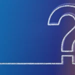 Chalk-drawn question mark symbolizing strategic decision-making in generative AI adoption, set against a gradient background with B EYE logo. (B EYE AI Strategy)