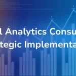 Cover image with B EYE branding and the title “Retail Analytics Consulting: Strategic Implementation” over a blue and orange analytics background with bar charts, line charts, and business data visuals.